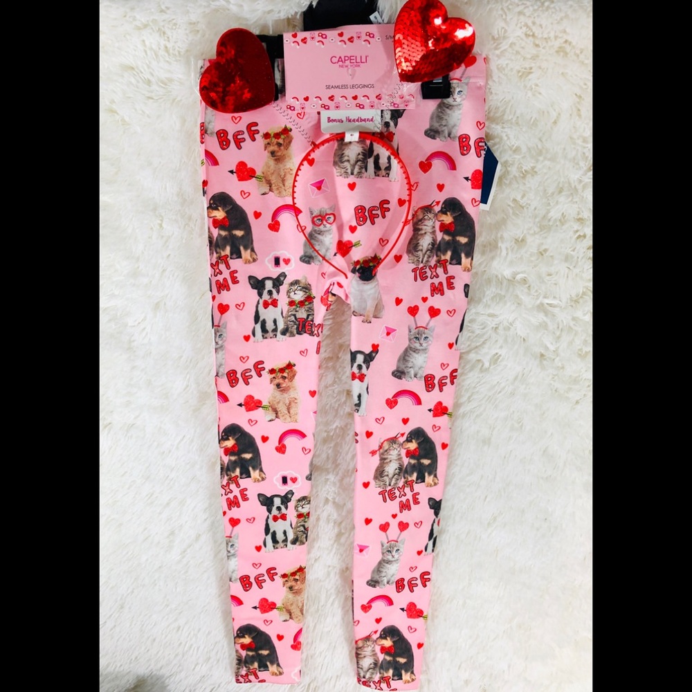 Girls Valentines Leggings